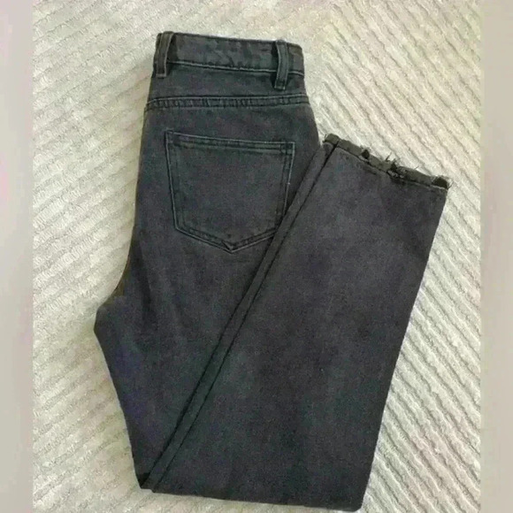 Princess Polly Zaiden Straight Leg High Waisted Jeans Washed Black Cotton size6 - Picture 6 of 11